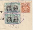 1912 Rhodesia Bond Of Security Fine Revenue Used 1 - Double Head Vertical Pair 
