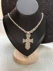 Vintage Necklace Jesus Cross Silver 925 Chain Archangel Pendant Jewelry Women Ma