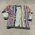 Coogi Jumper Mens S Colourful Wool 3d Knit Crew Neck Pullover Australia 90s