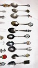 60 Vintage Collectible Lot Silver Plated Deco Travel Spoons