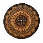 Round Hand Painted Folk Art Wooden Box Storage Vintage 6 Inch Stuff Mandala