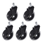 3 Inch Heavy Duty Office Chair Caster Rubber Swivel Wheels Replacement Set 5 Pcs