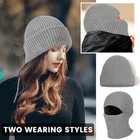 Balaclava Full Face Mask Beanie Hats 2 In 1 Knitted Thermal Beanie For Men Women