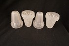 Vintage Art Deco France Frosted Glass Replacement Shades Set Of 4