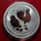 2017 Australia  1 Silver-lunar Year Of The Rooster Coin 1 Oz  9999 Silver