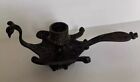 Vintage Ornate Cast Iron Peacock Taper Candle Holder 8 X 3 Inches With Handle