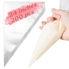 200pcs 24  Disposable Piping Bags For Cake Decorating  Pastry   Icing Use