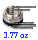 Rainpal Ssbf010 Stainless Steel Bulkhead Tank Fitting double Female 3 4  Npt Fip