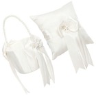 Flower Girl Basket Ring Pillow Set Miss Bride Small Wedding Decoration For