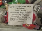 Vintage Looney Tunes Bean Bag Plush 12 Months holidays Set New Sealed