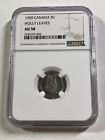 1909 Canada 5 Cents Graded Au 58 By Ngc Holly Leaves  edwardian 