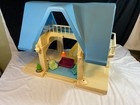 Vintage 1989 Little Tikes Blue Roof Dollhouse Mid Century Modern Mcm   Furniture
