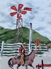40   s Waverly Buckeroo Cowboy Western Rodeo Mid Century Barkcloth Vintage Fabric