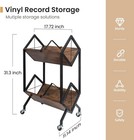 Vinyl Record Storage Holder With Wheels  2-tier Record Holder 160-200 Lp