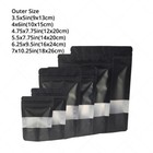Multi-size Foil Mylar Matte Black Reclosable Stand Up Bag W rectangle Window B02