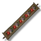 Antique Victorian Floral Needlepoint Bell Pull W  Heavy Brass Finials     Rare 57   