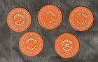 Stardust Las Vegas Casino Roulette Chips Burnt Orange C Lot Of 5