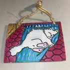 Carol Koenig Clay Art Pottery Tile Of Sleeping Cat Cute Cat Lover Gift Vintage
