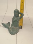 3    Cast Iron Nautical Sitting Mermaid Figurine Mythical Statue Art Coastal Beach