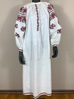 Vintage Ukrainian Embroidered Linen Vyshyvanka Dress Handmade Folk Shirt