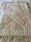 Vintage 1990 s Girl s Watercolor Baby Toddler Crib Quilt Blanket Pink Ruffle
