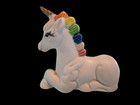 Unicorn Figurine 4    Rainbow Resting Ceramic Vintage