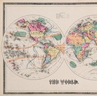 1872  World Map - Steamship Routes - Original  Large   16x11  United States 
