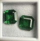 Pair 10 25ct Finest Lab Grown Created Columbian Biron Emerald Cut 10 X 10mm