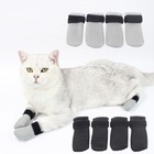 4 Pcs Cat Socks anti-scratch Anti Skid Durable Non-slip Cat Foot Cover 
