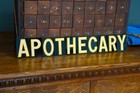 Antique Apothecary Drawer Cabinet Vintage Sign Metal Reflective Letters Medical