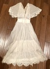 Antique 1910s Edwardian Tea Dress Lawn Dress Ivory Net Xs