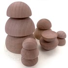 Half Wooden Ball Natural Craft Split Wood Balls Sphere Semicircle Dia 6mm-90mm
