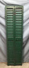 Vtg Tall Narrow Antique 9x66 Green Window Wood Louvered Shutters Old 65-25b