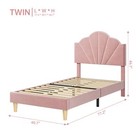 Twin Bed Frame For Girls Upholstered Platform W  Headboard Wooden Slats Support