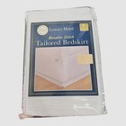 Luxury Hotel White Baratta Embroidered Full Bed Skirt Size  Full
