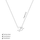 Silver Necklace For Women Tiny Heart Pendant Sterling Silver Dainty Cute Love Ne