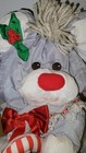 Vintage 1987 Fisher Price Puffalump Grey Christmas Mouse W candy Cane Plush