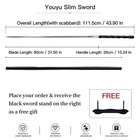 Slim Chinese Jian Sword Manganese Steel Blade Painted Carbon Steel Scabbard