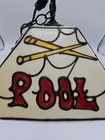 Vintage Billiards Pool Table Lights Plastic Fiberglass Globe Mcm Stained Glass