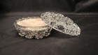 Cut Crystal Round Powder Jar 3 Piece Vanity Beauty Accessories Cristalla Vintage