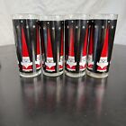 Vintage Holt Howard Mcm Atomic Christmas Santa Gnome Tall Libby Glasses Set Of 4
