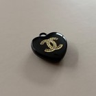 Beautiful Cc Chanel Zipper Pull Charms Buttons Logo Rhinestones Heart Black