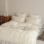 Pure Cotton Lace Bedding Set 4 Pcs Duvet Cover Bed Cover Pillowcases Embroidery