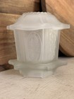 Homco Glass Clear Satin Two Piece Fairy Candle Tea Light Lamp Pagoda Asian