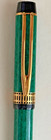 Mint Waterman Man 100 Patrician Ballpoint Pen  Green Marbled Gold Trim France