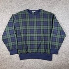 Vintage Polo Ralph Lauren Sweatshirt Mens L Black Watch Tartan Plaid Pony Golf