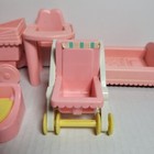 Vintage Playskool Grand Victorian Mansion Dollhouse Furniture Lot Baby Pink