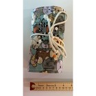 Cat Print Canvas Roll Up Pencil Case Crochet Hook Organizer Teal 72 Slot Pouch
