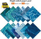 Blue Scrapbooking Paper Pad - 24 Sheets 6 x 6  Sea Patterned Decorative Decoupag