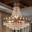 French Empire Crystal Chandelier  9-light Farmhouse Antique Bronze Chandelier Vi